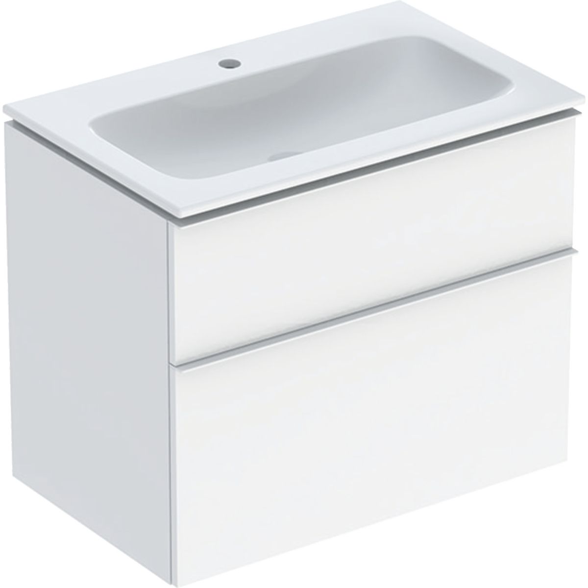 Geberit iCon Set Slim umywalka z szafką 75 cm zestaw meblowy KeraTect biały połysk/biały mat 502.332.01.1