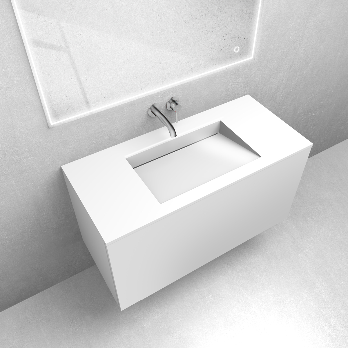 Zestaw Oltens Lun szafka podumywalkowa 100 cm z umywalką Stila LavaForm biały mat/biały połysk 68762000 - Wysyłka w 24h