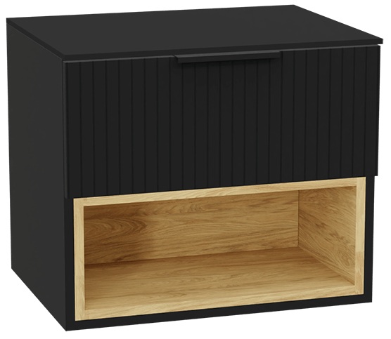 Zestaw Excellent Tuto 2.0 szafka 60 cm podumywalkowa wisząca z blatem czarny-dąb MLEX.2171.K.60.031B.BKBK