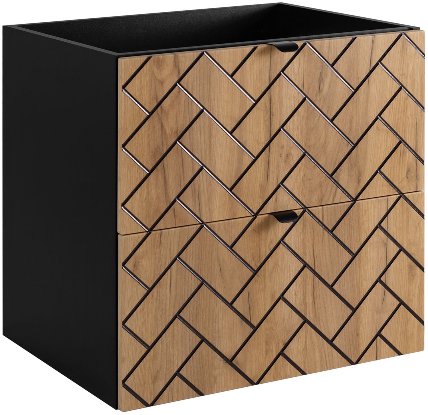 Rodan Trend szafka 60x46x60,7 cm podumywalkowa wisząca czarna-dąb