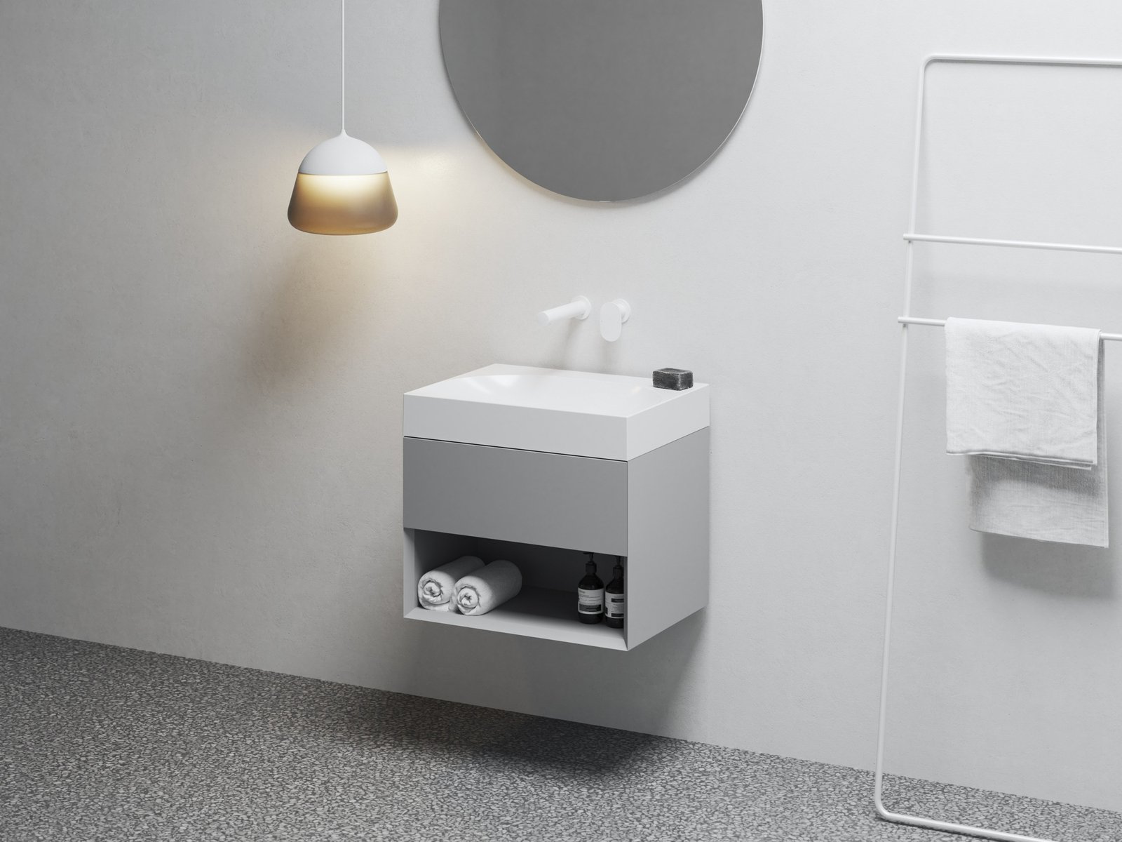 Ravak Lite szafka 60x45x43 cm podumywalkowa wisząca smoke grey X000001859