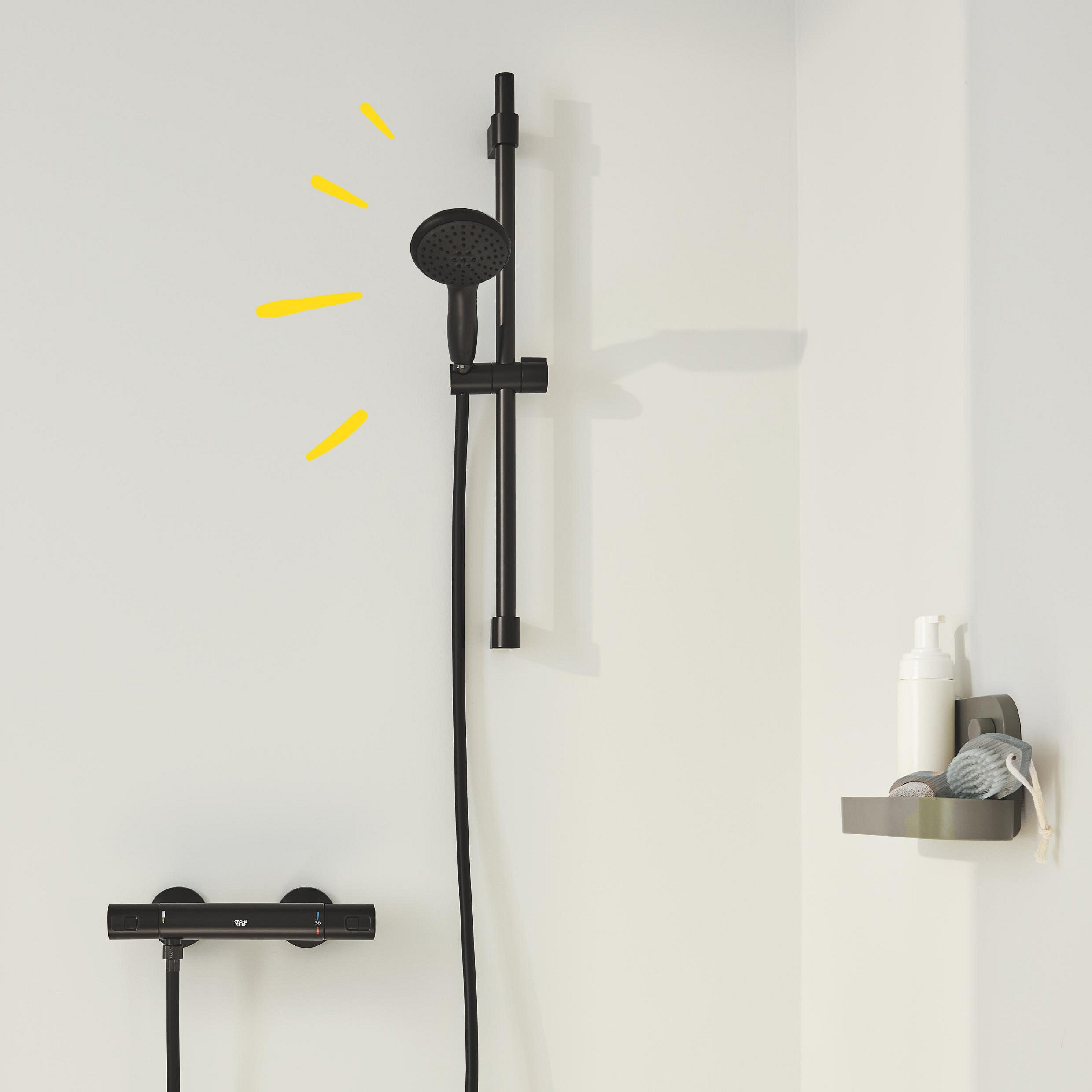 Grohe Precision Start zestaw prysznicowy ścienny termostatyczny czarny 345972431 - Wysyłka w 24h