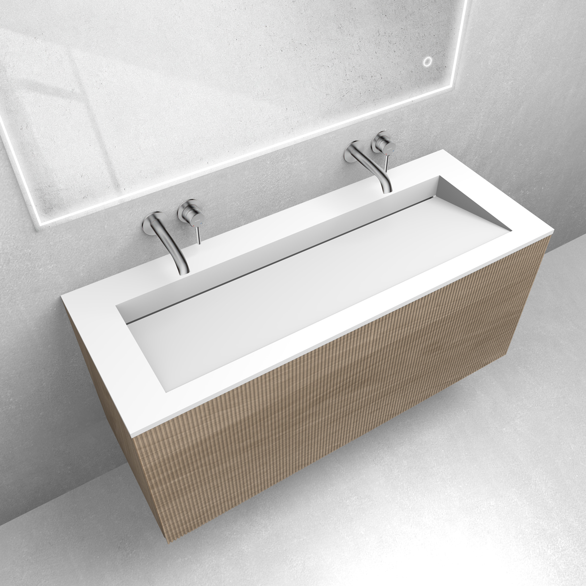 Zestaw Oltens Lun szafka podumywalkowa 120 cm z umywalką Stila LavaForm dąb/biały mat 68755060 - Wysyłka w 24h