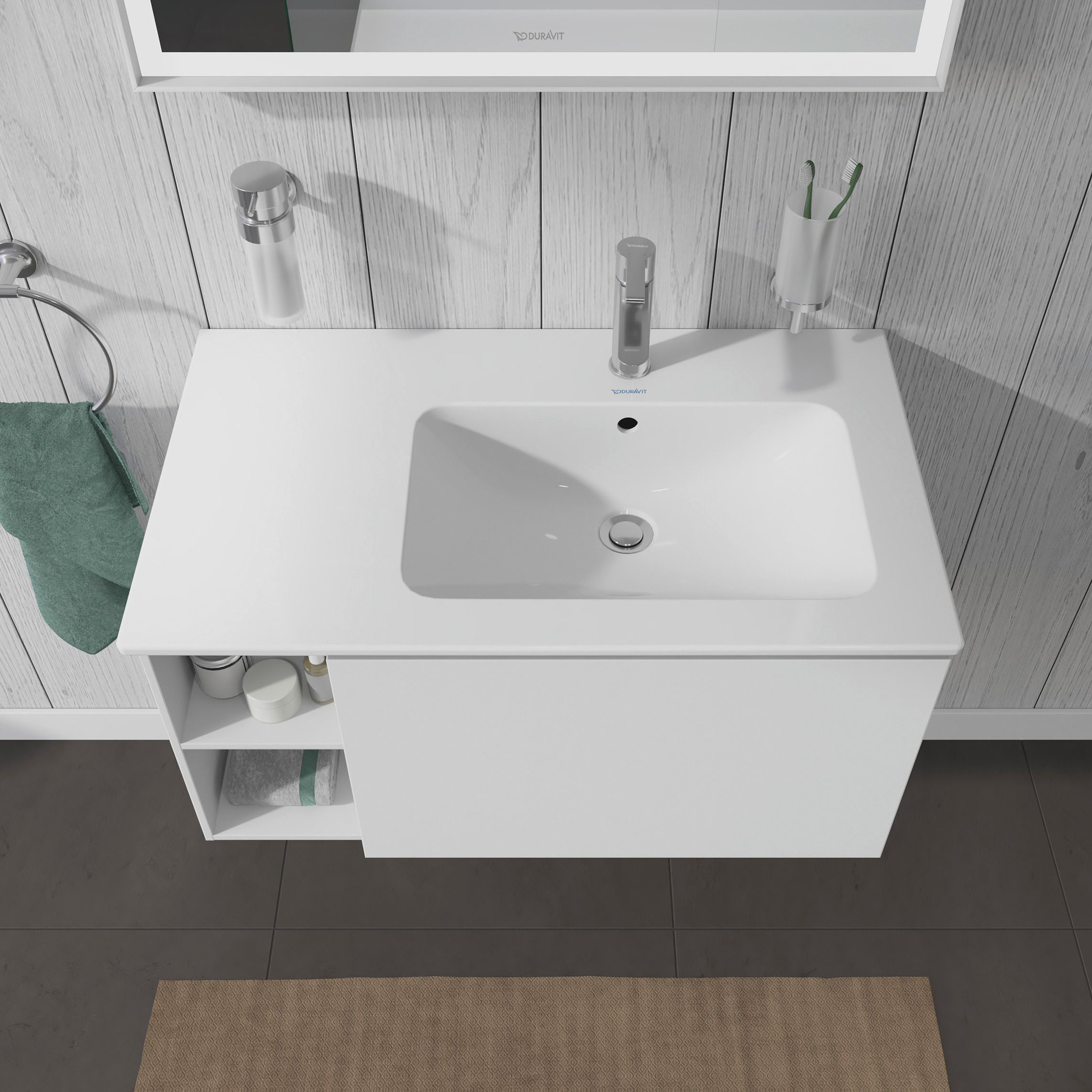 Duravit L-Cube szafka 82 cm podumywalkowa wisząca biały mat LC619201818