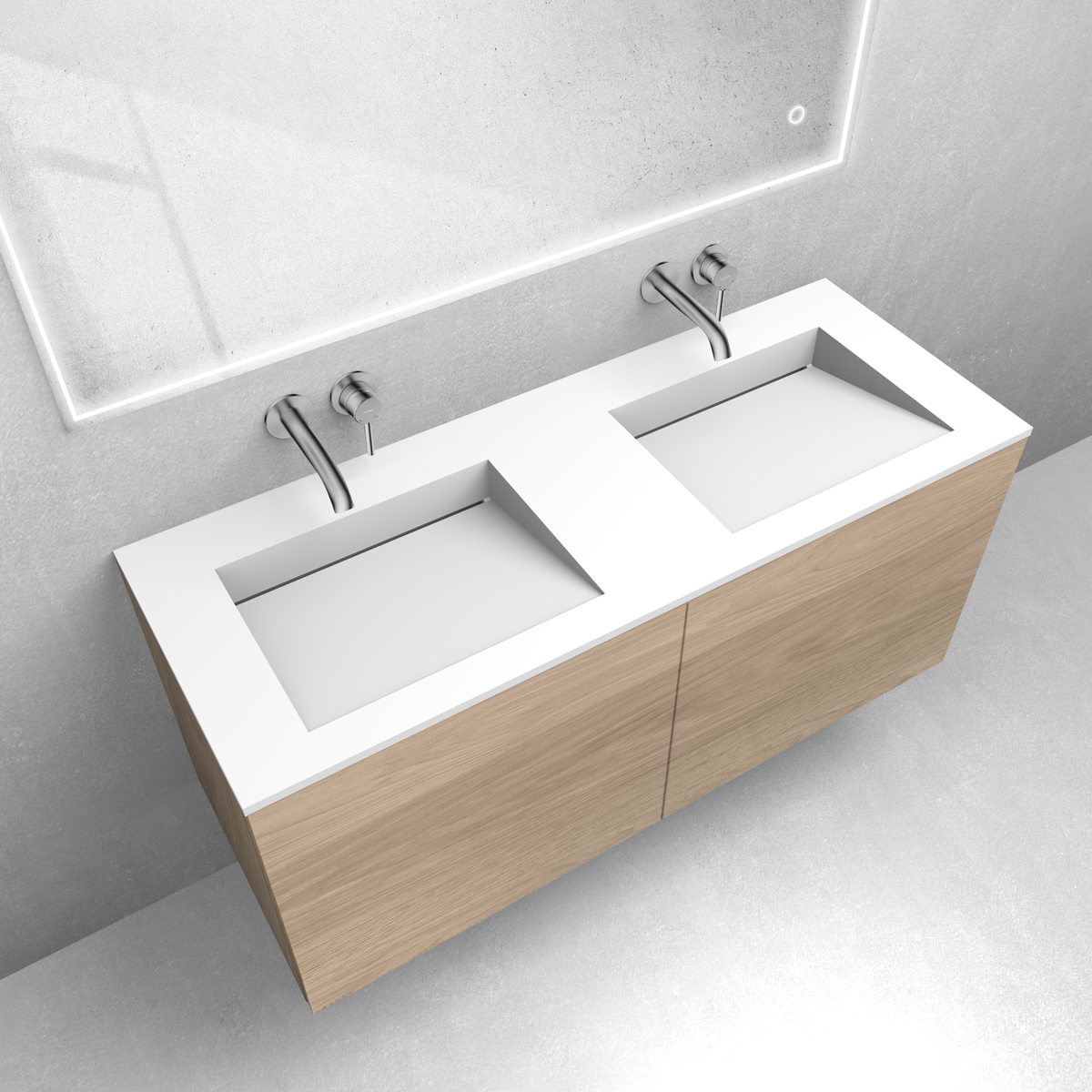 Zestaw Oltens Lun szafka podumywalkowa 120 cm z umywalką Stila LavaForm dąb/biały mat 68767060 - Wysyłka w 24h