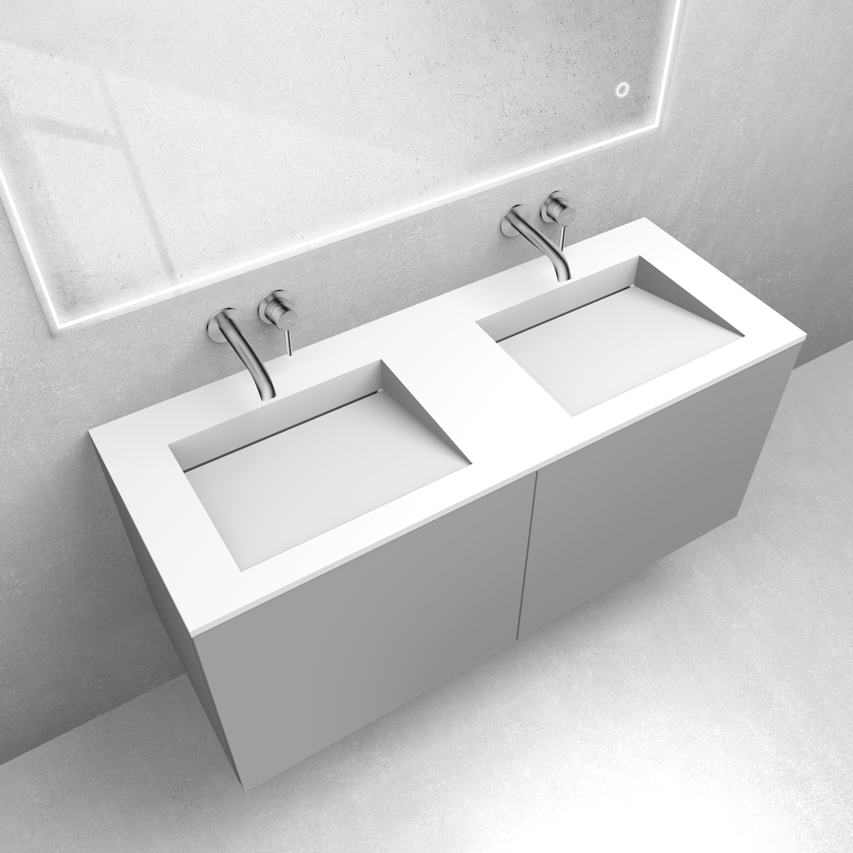 Zestaw Oltens Lun szafka podumywalkowa 120 cm z umywalką Stila LavaForm kaszmir/biały mat 68767900 - Wysyłka w 24h