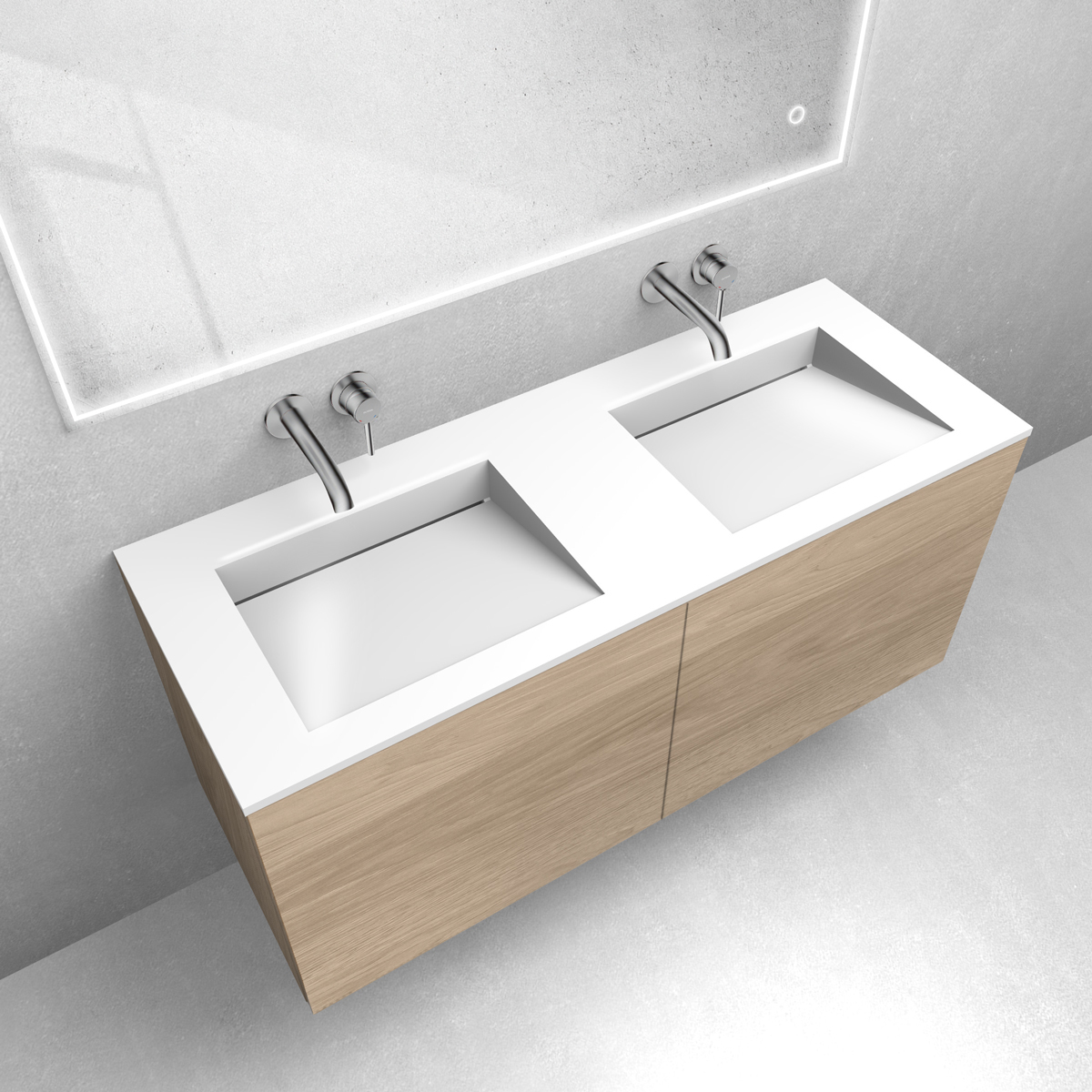 Zestaw Oltens Lun szafka podumywalkowa 120 cm z umywalką Stila LavaForm dąb/biały połysk 68766060 - Wysyłka w 24h
