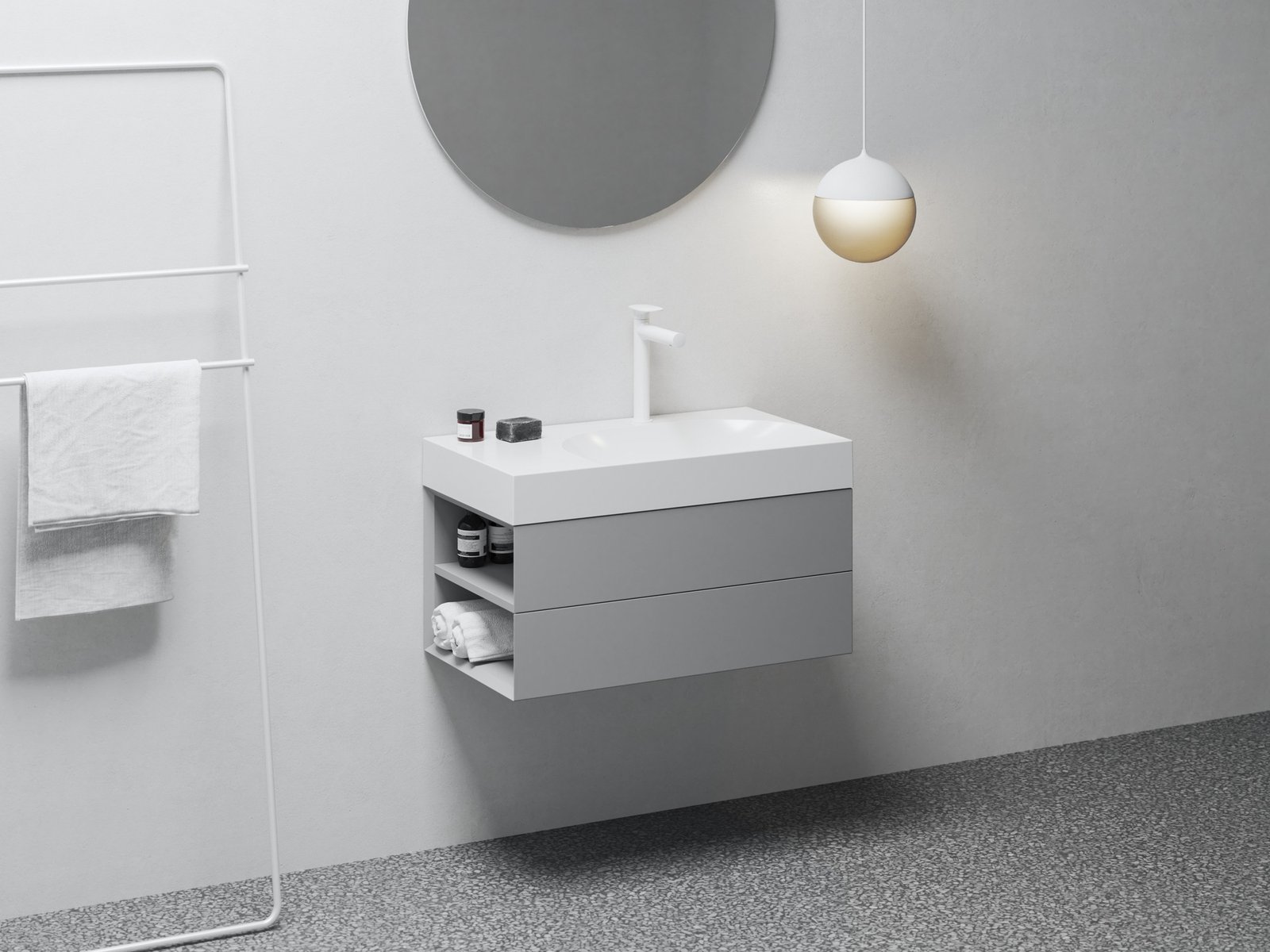 Ravak Lite szafka 80x45x43 cm podumywalkowa wisząca smoke grey X000001877