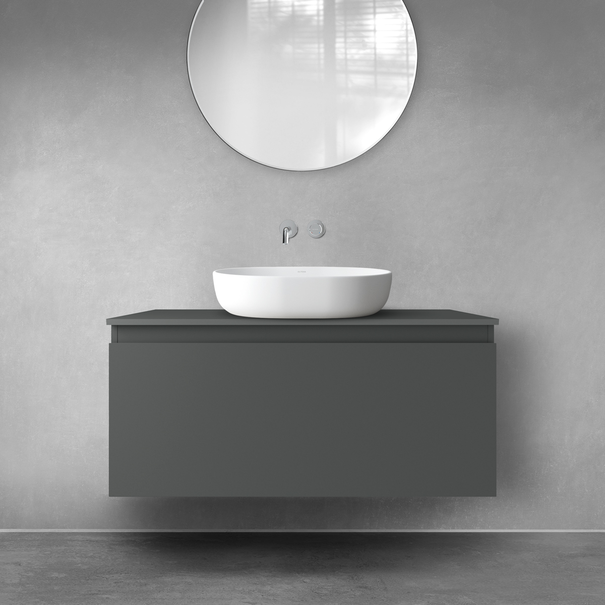 Oltens Vernal szafka 100 cm podumywalkowa wisząca grafit mat 60015400 - Wysyłka w 24h