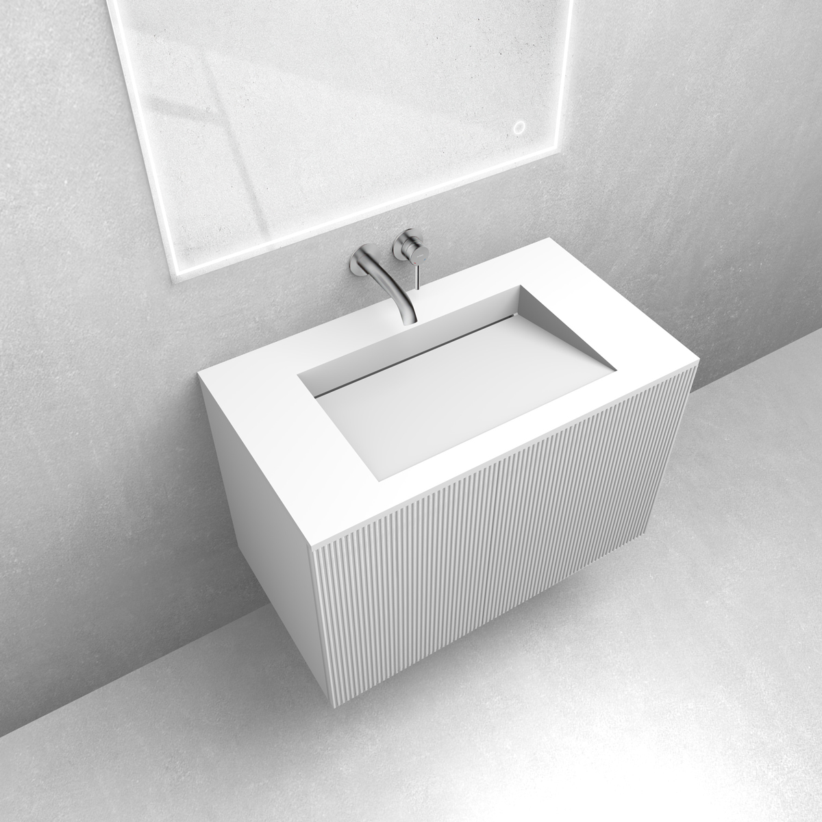 Zestaw Oltens Lun szafka podumywalkowa 80 cm z umywalką Stila LavaForm biały mat 68751000 - Wysyłka w 24h