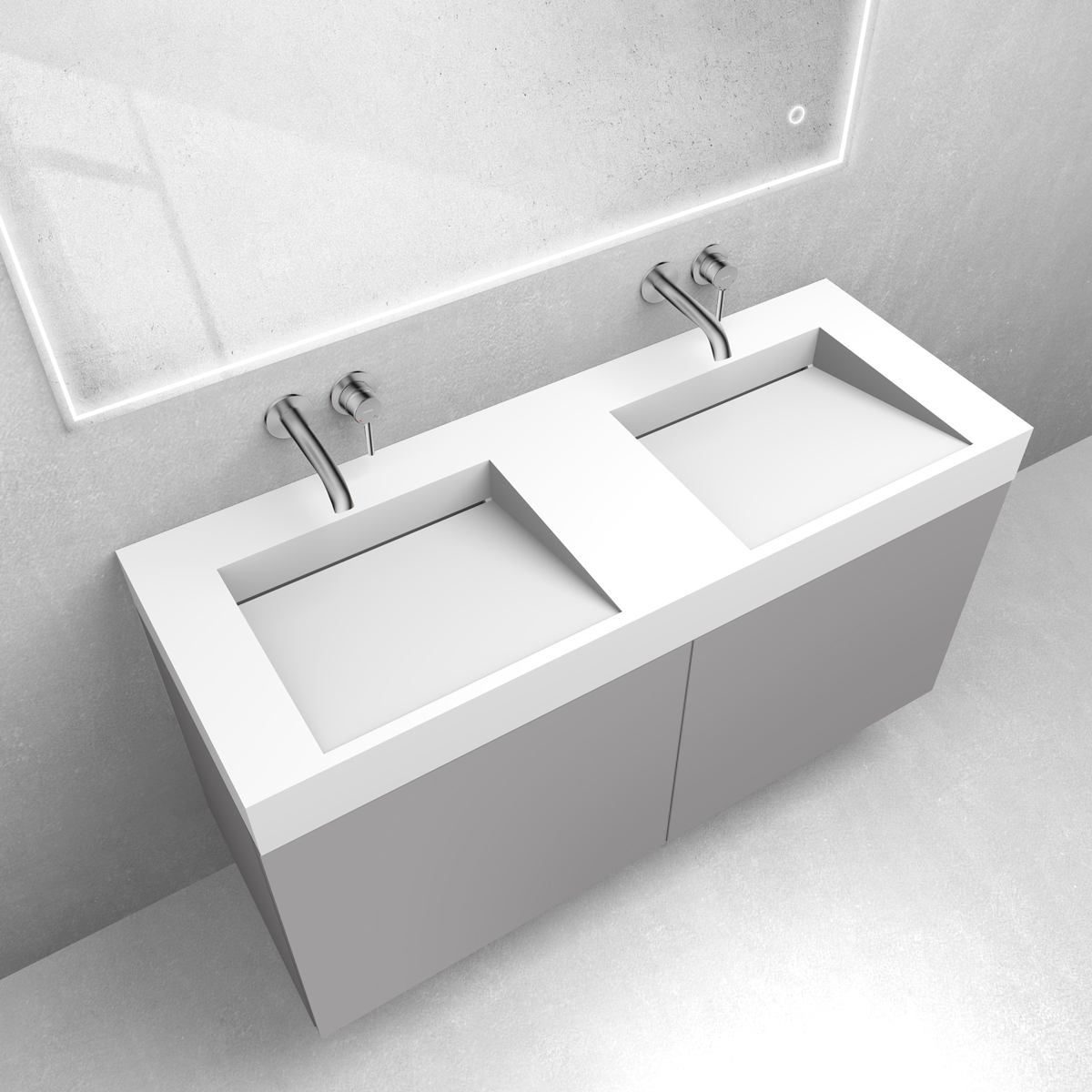 Zestaw Oltens Lun szafka podumywalkowa 120 cm z umywalką Stila LavaForm kaszmir/biały mat 68803900 - Wysyłka w 24h