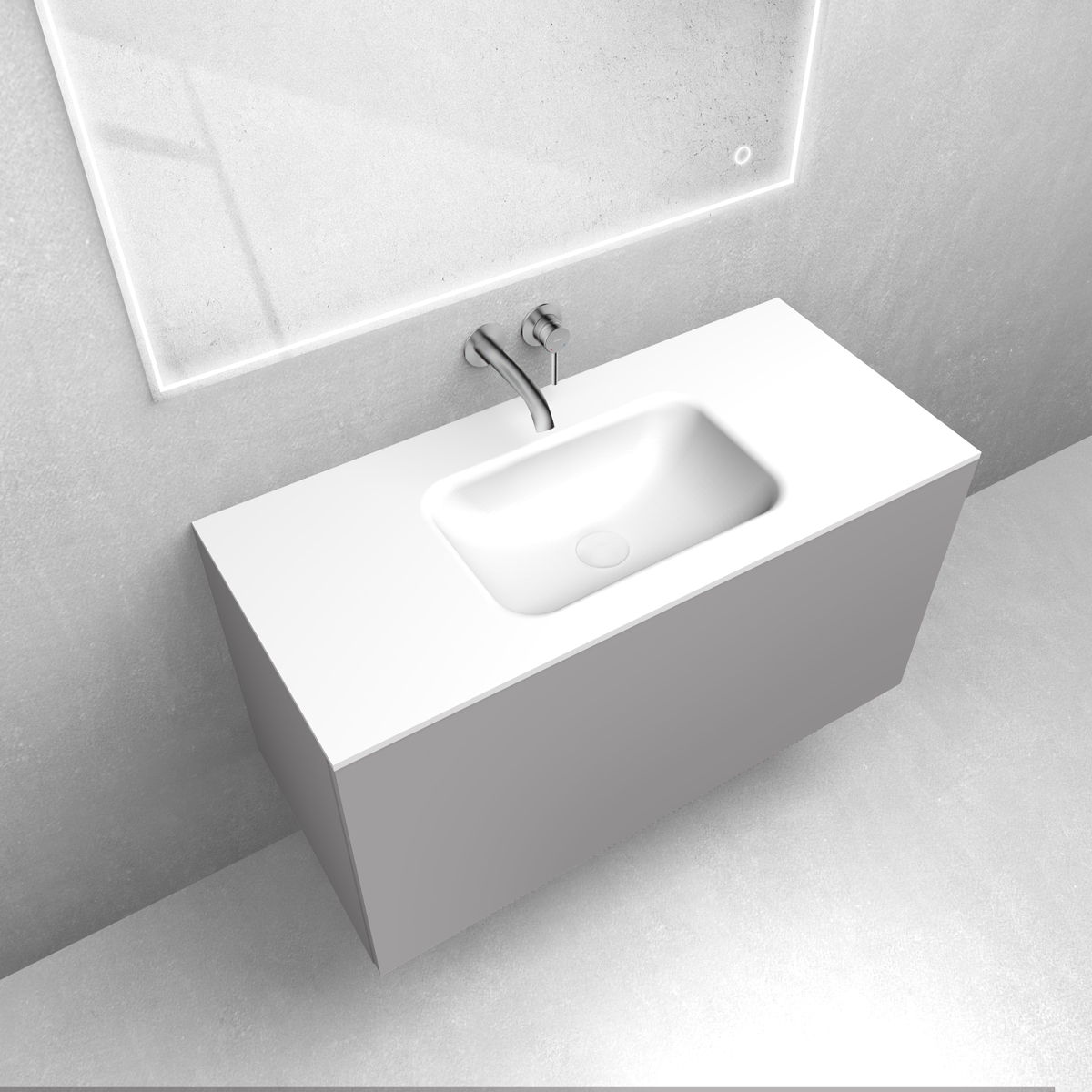 Zestaw Oltens Lun szafka podumywalkowa 100 cm z umywalką Kalla LavaForm kaszmir/biały połysk 68784900 - Wysyłka w 24h