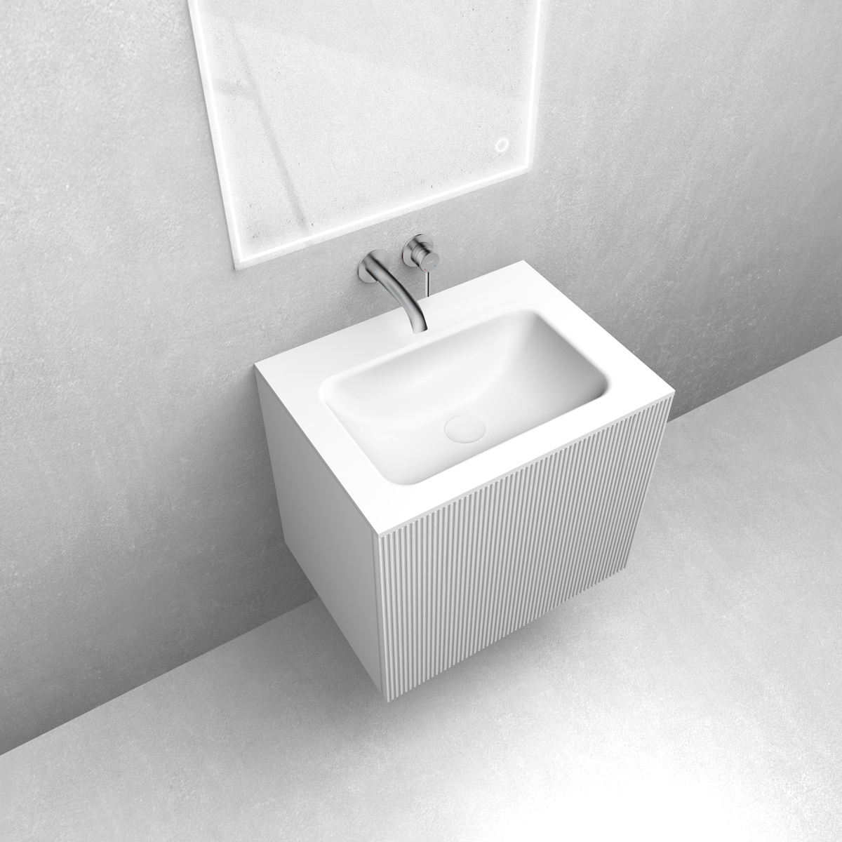 Zestaw Oltens Lun szafka podumywalkowa 60 cm z umywalką Kalla LavaForm biały mat 68769000 - Wysyłka w 24h
