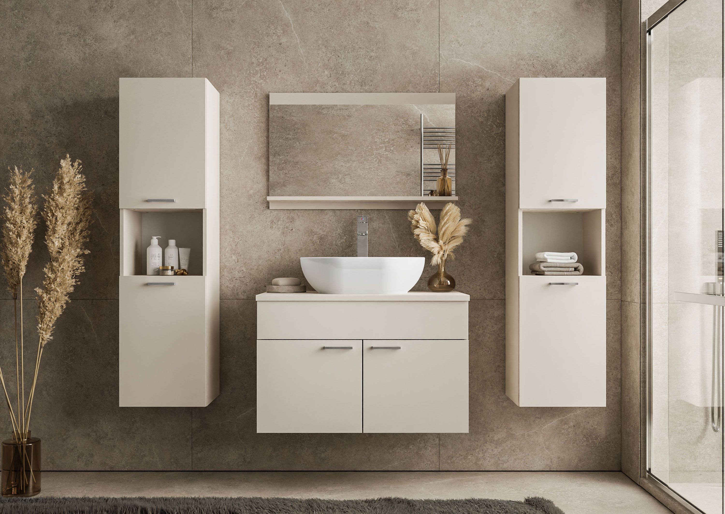 Megstyl Ceniza szafka 34,5x31,6x130 cm boczna wisząca kaszmir 4947