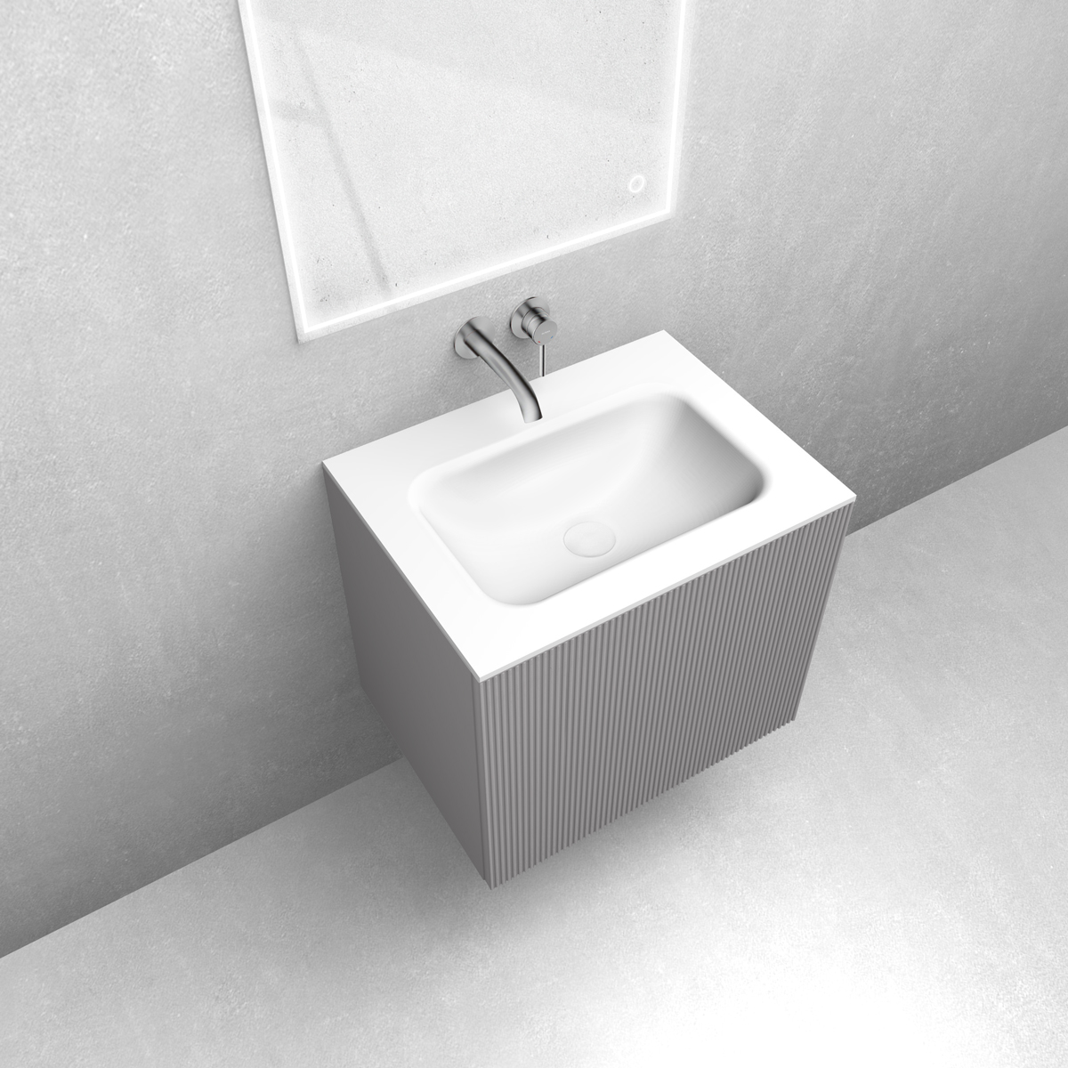 Zestaw Oltens Lun szafka podumywalkowa 60 cm z umywalką Kalla LavaForm kaszmir/biały mat 68771900 - Wysyłka w 24h