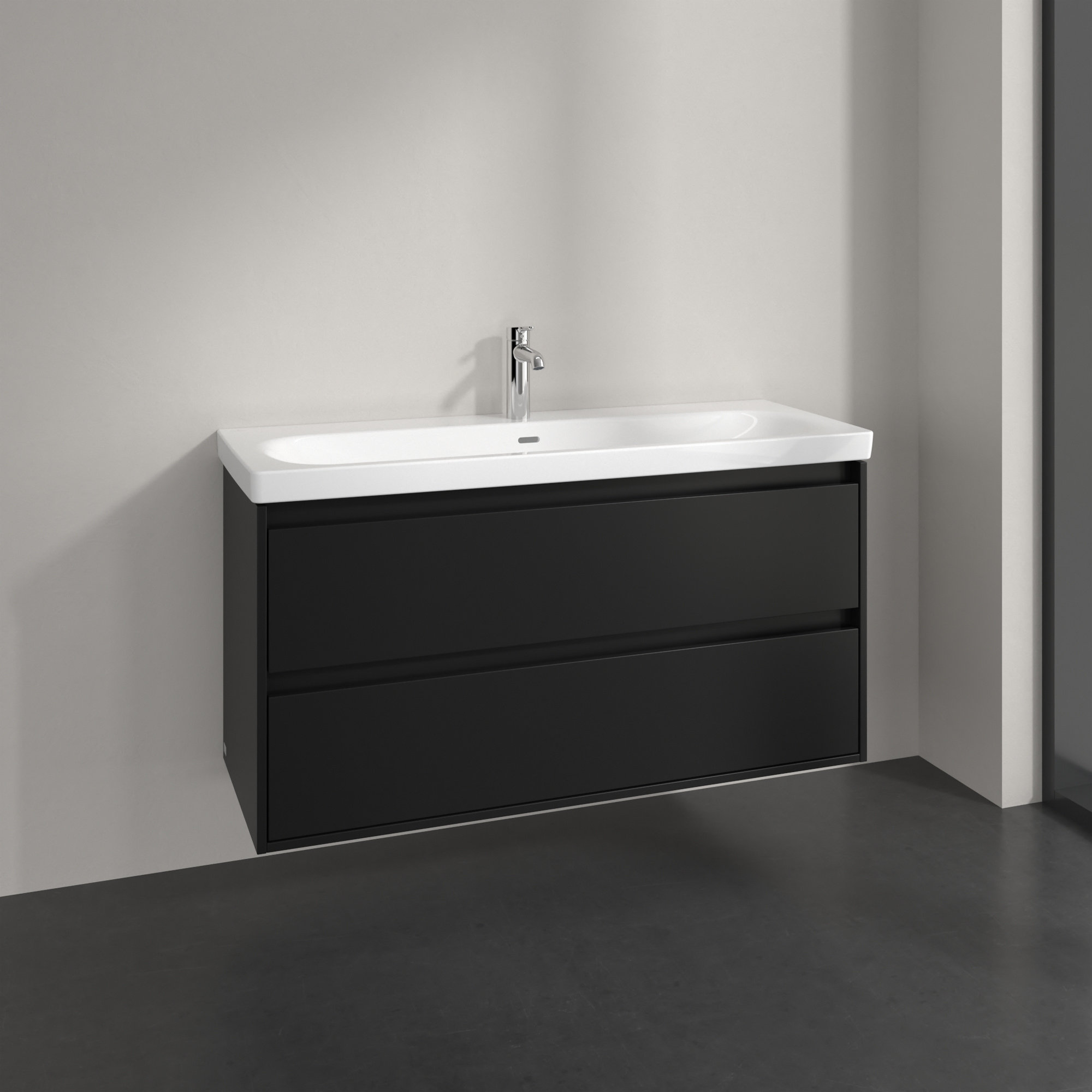 Villeroy & Boch Skyla szafka 117,2x43,9x59,6 cm podumywalkowa wisząca Volcano Black C80000VL