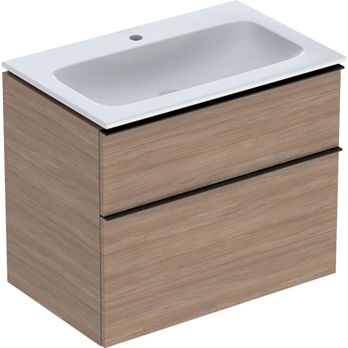 Geberit iCon Set Slim umywalka z szafką 75 cm zestaw meblowy dąb/lava mat 502.336.JH.1