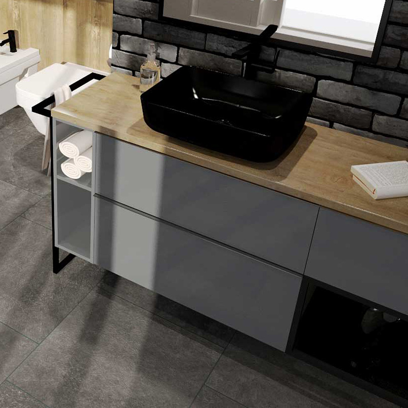 Elita Look szafka 80x44,9x28,1 cm podumywalkowa wisząca antracyt RE080803026610