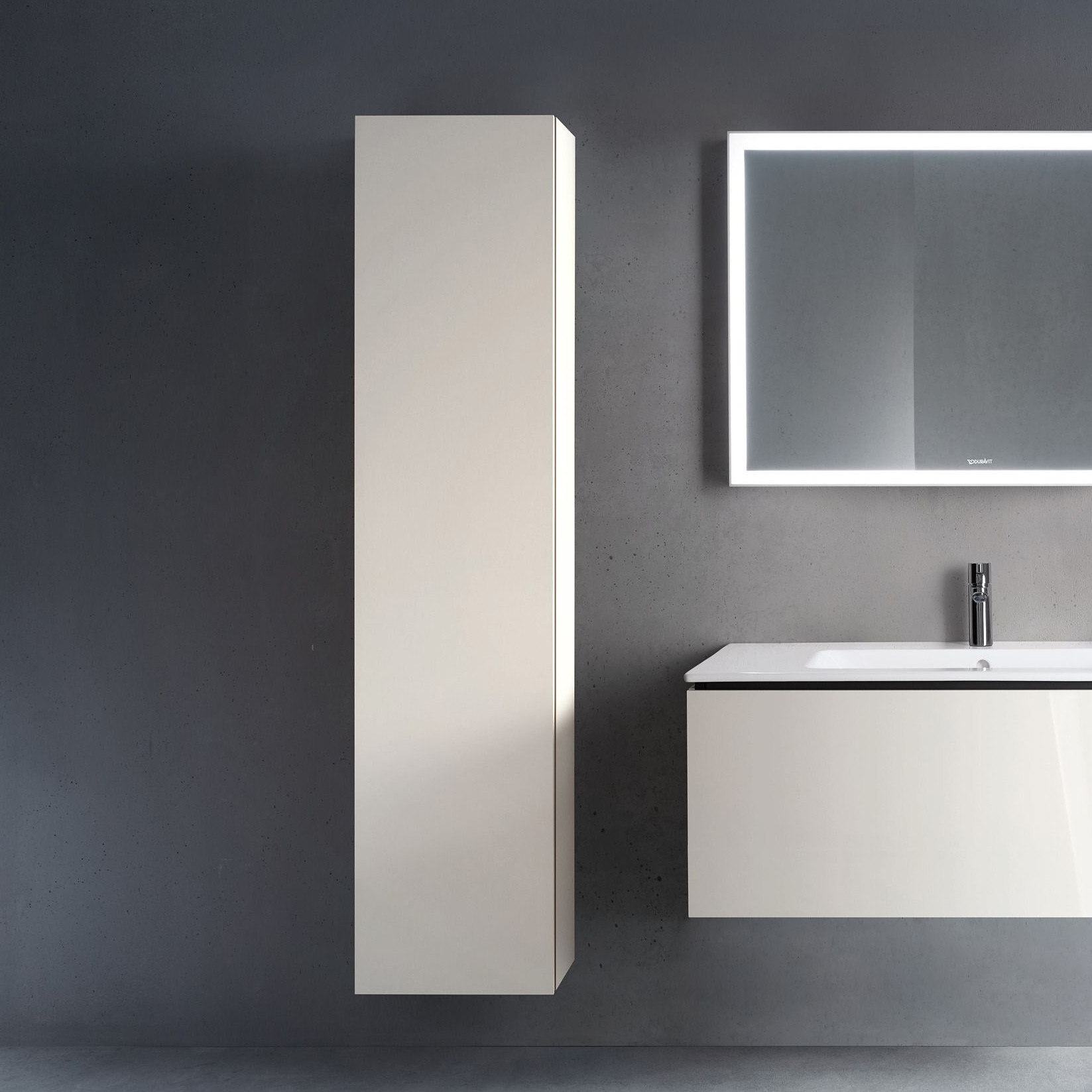 Duravit L-Cube szafka boczna 176 cm wysoka wisząca lewa biały połysk LC1170L2222