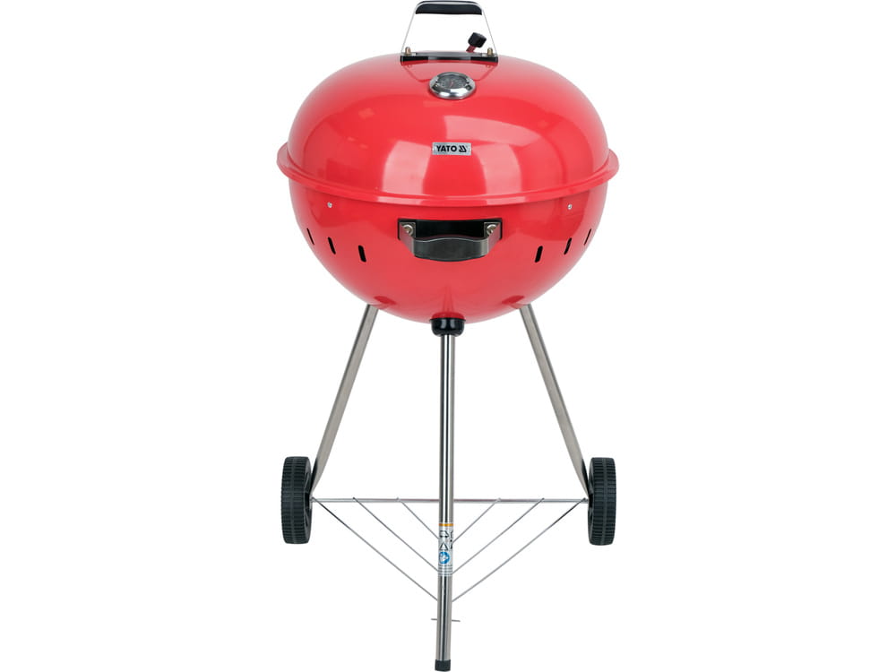 Grill ogrodowy 54 cm z pokrywą i rusztem węglowym, czerwony | YG-20304