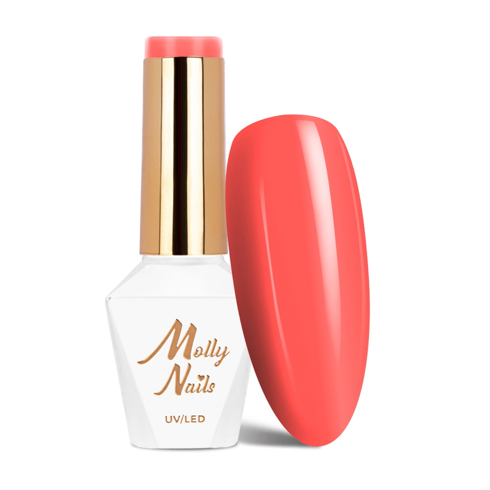 Lakier hybrydowy LED/UV Gel Polish Molly Nails Yoghurt Nr 128 Sour Cream HEMA/Di-HEMA Free 8g