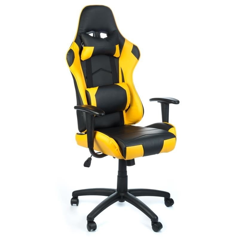 Bs Fotel gamingowy Racer Corpocomfort BX-3700 żółty