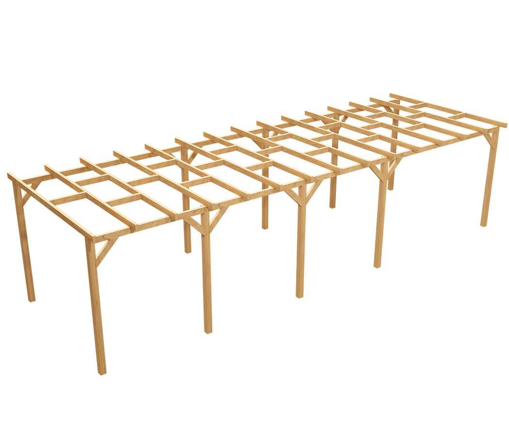 Zadaszenie tarasu 300 x 858 cm pergola ogrodowa wolnostojąca drewniana słupek 210