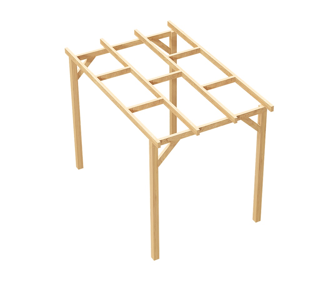 Zadaszenie tarasu 300 x 187 cm pergola ogrodowa wolnostojąca drewniana słupek 210