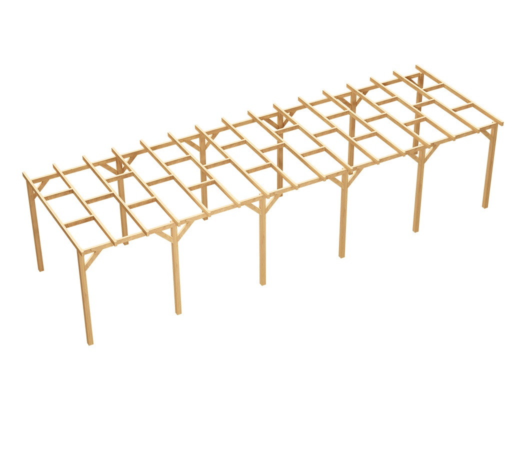 Zadaszenie tarasu 300 x 919 cm pergola ogrodowa wolnostojąca drewniana słupek 210