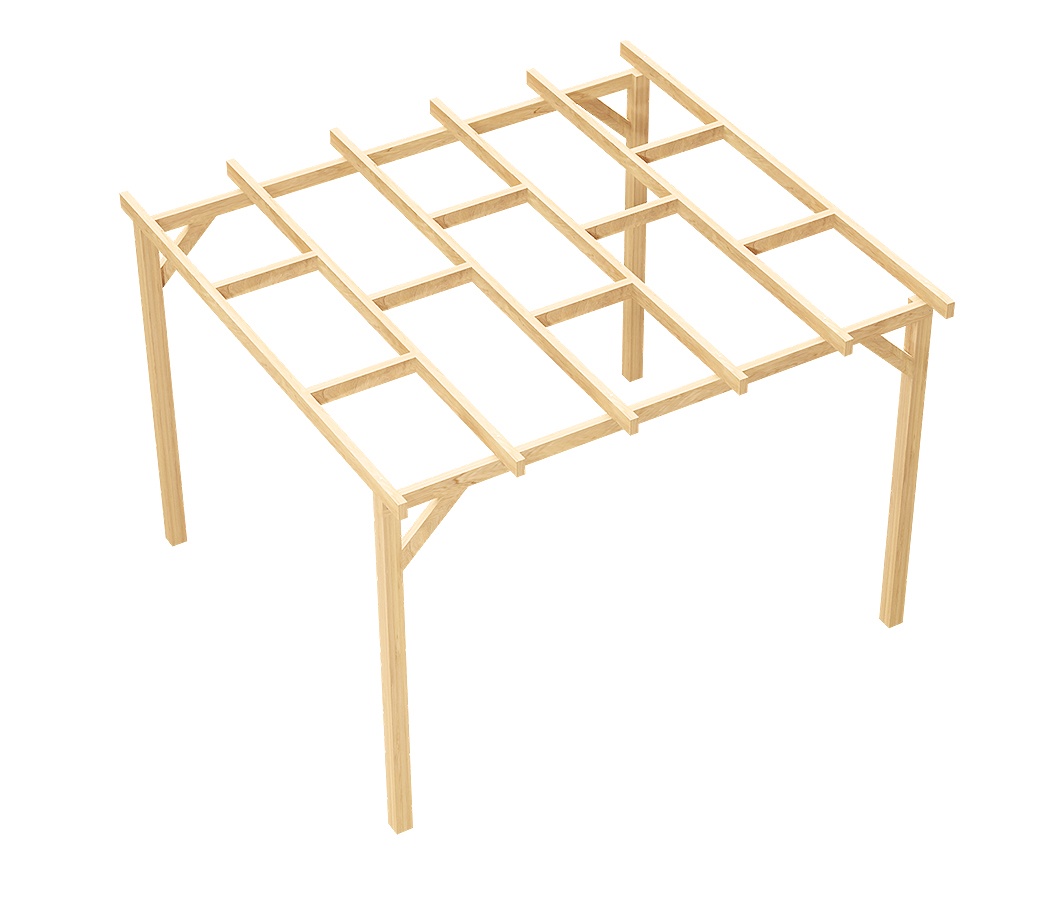 Zadaszenie tarasu 300 x 309 cm pergola ogrodowa wolnostojąca drewniana słupek 210