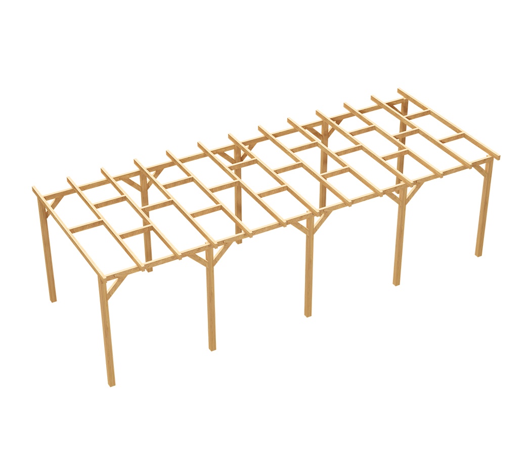 Zadaszenie tarasu 300 x 736 cm pergola ogrodowa wolnostojąca drewniana słupek 210