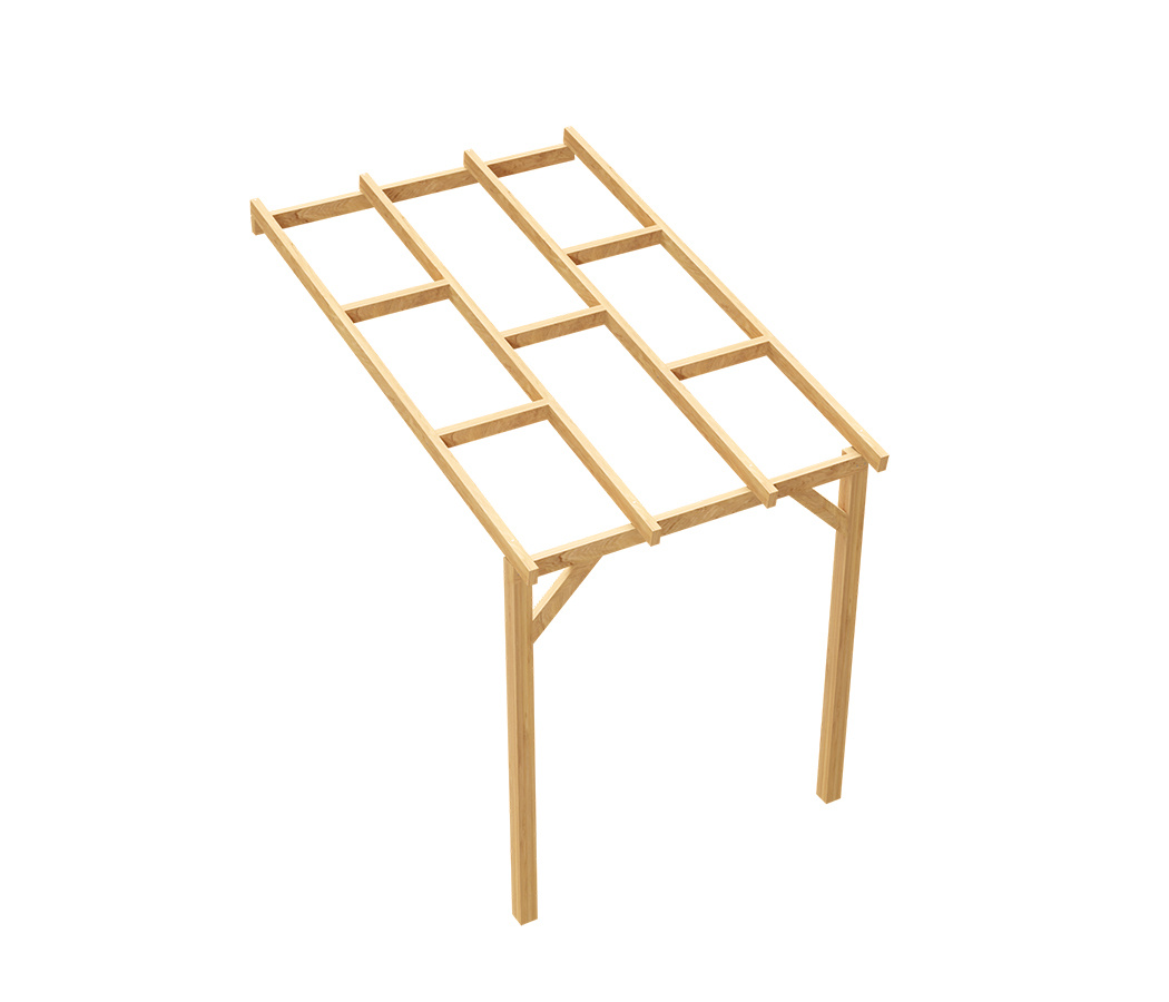Zadaszenie tarasu 300 x 187 cm pergola ogrodowa przyścienna drewniana