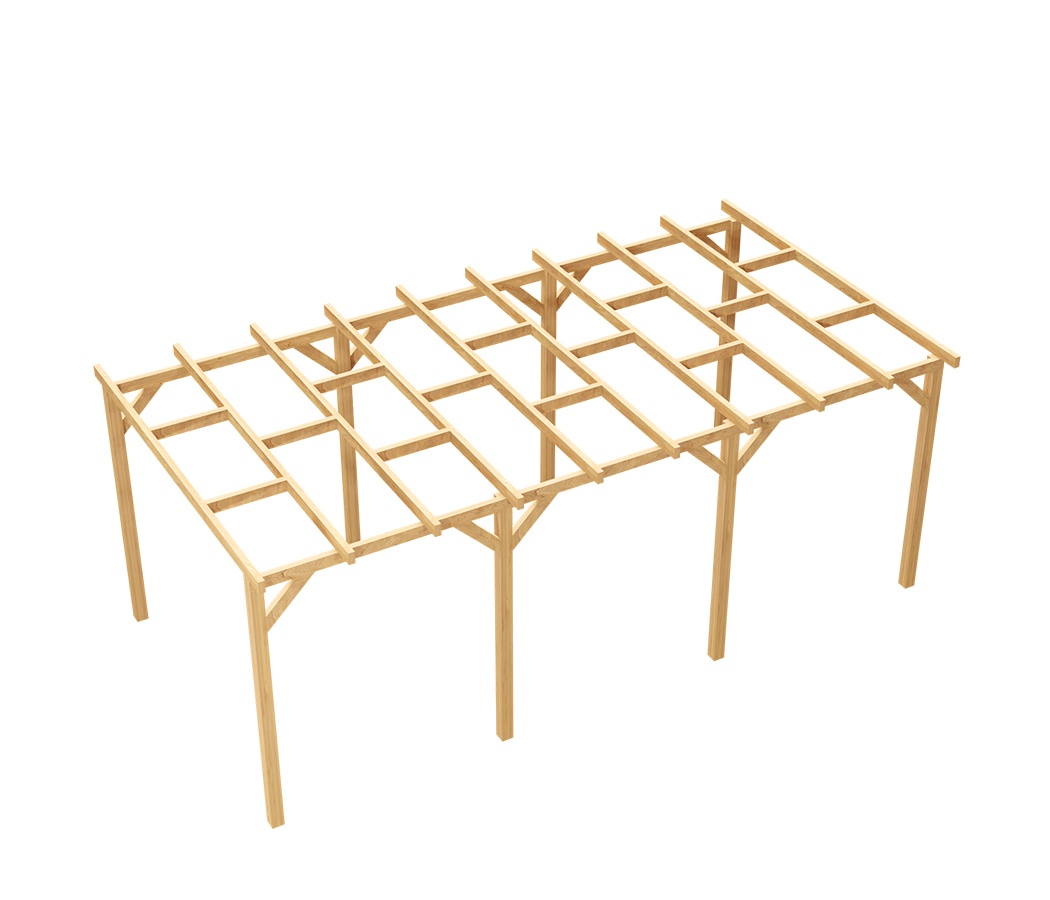 Zadaszenie tarasu 300 x 553 cm pergola ogrodowa wolnostojąca drewniana słupek 240