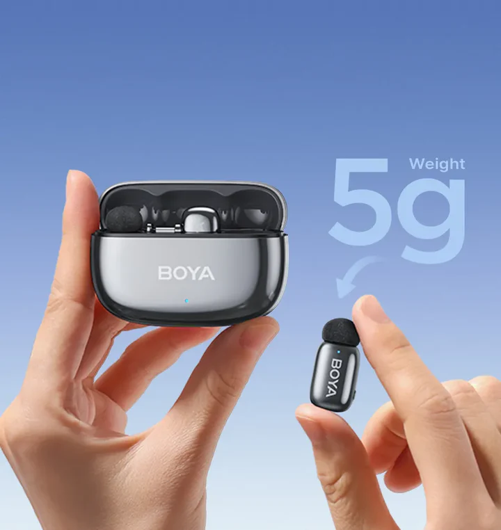 Bezprzewodowy mikrofon krawatowy boya mini 2-01 (rx + 2 tx + etui ładujące) (usb-c oraz lightning)