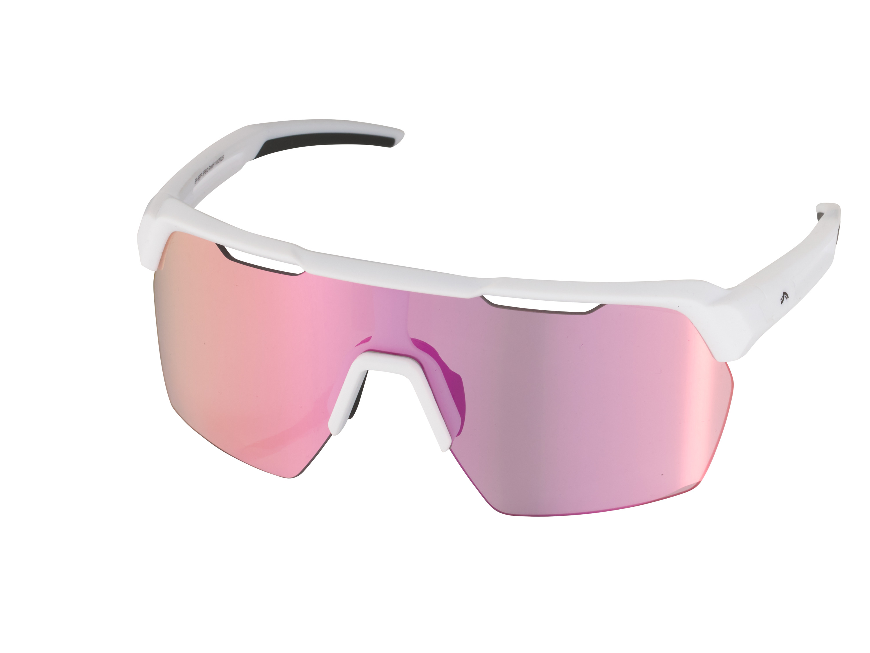 Crivit Okulary sportowe Pół ramki, Biały/różowy