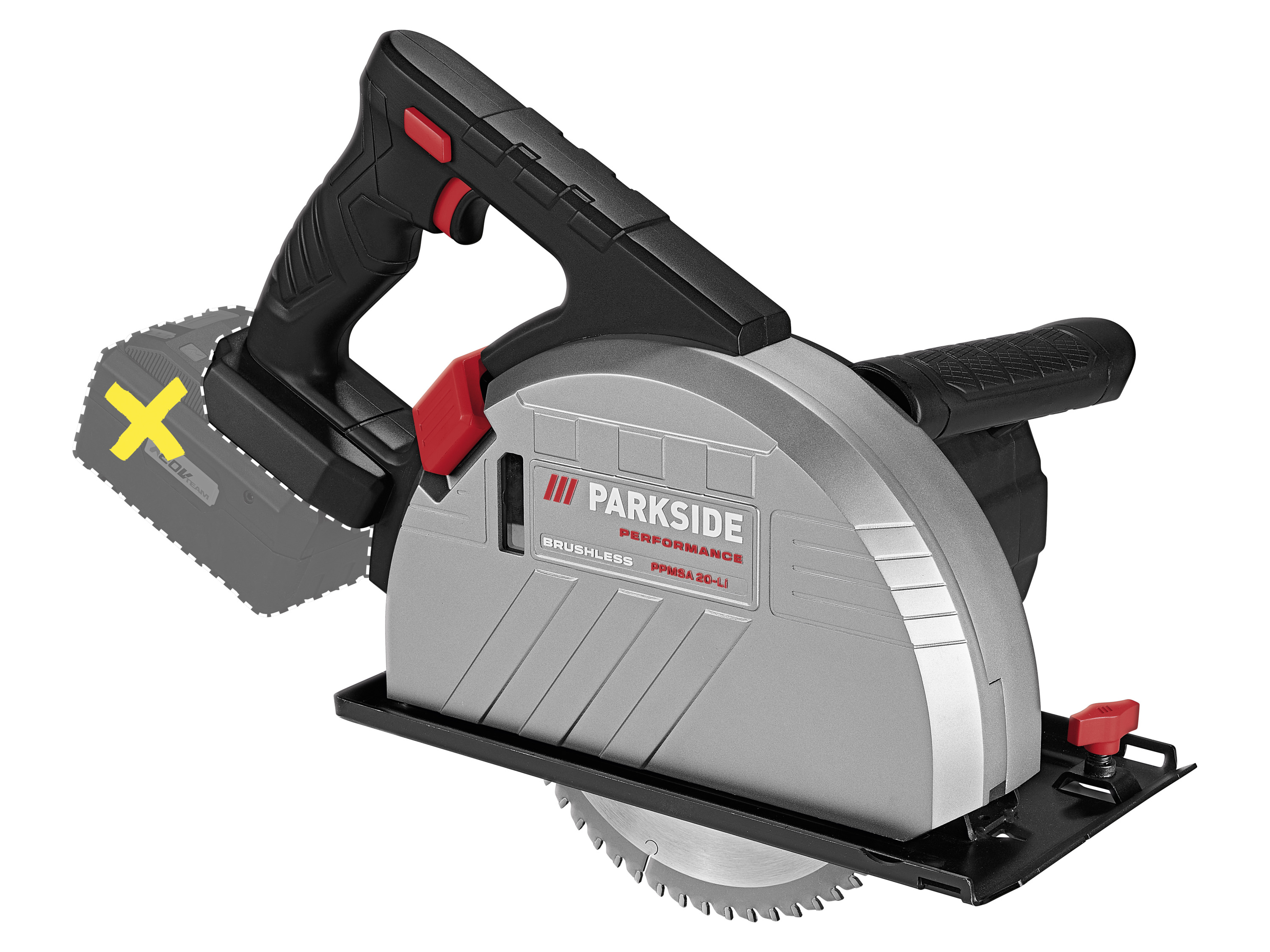 Parkside Performance Akumulatorowa piła tarczowa do cięcia metalu, 20 V, Ppmsa 20-Li A1 bez akumulatora i ładowarki