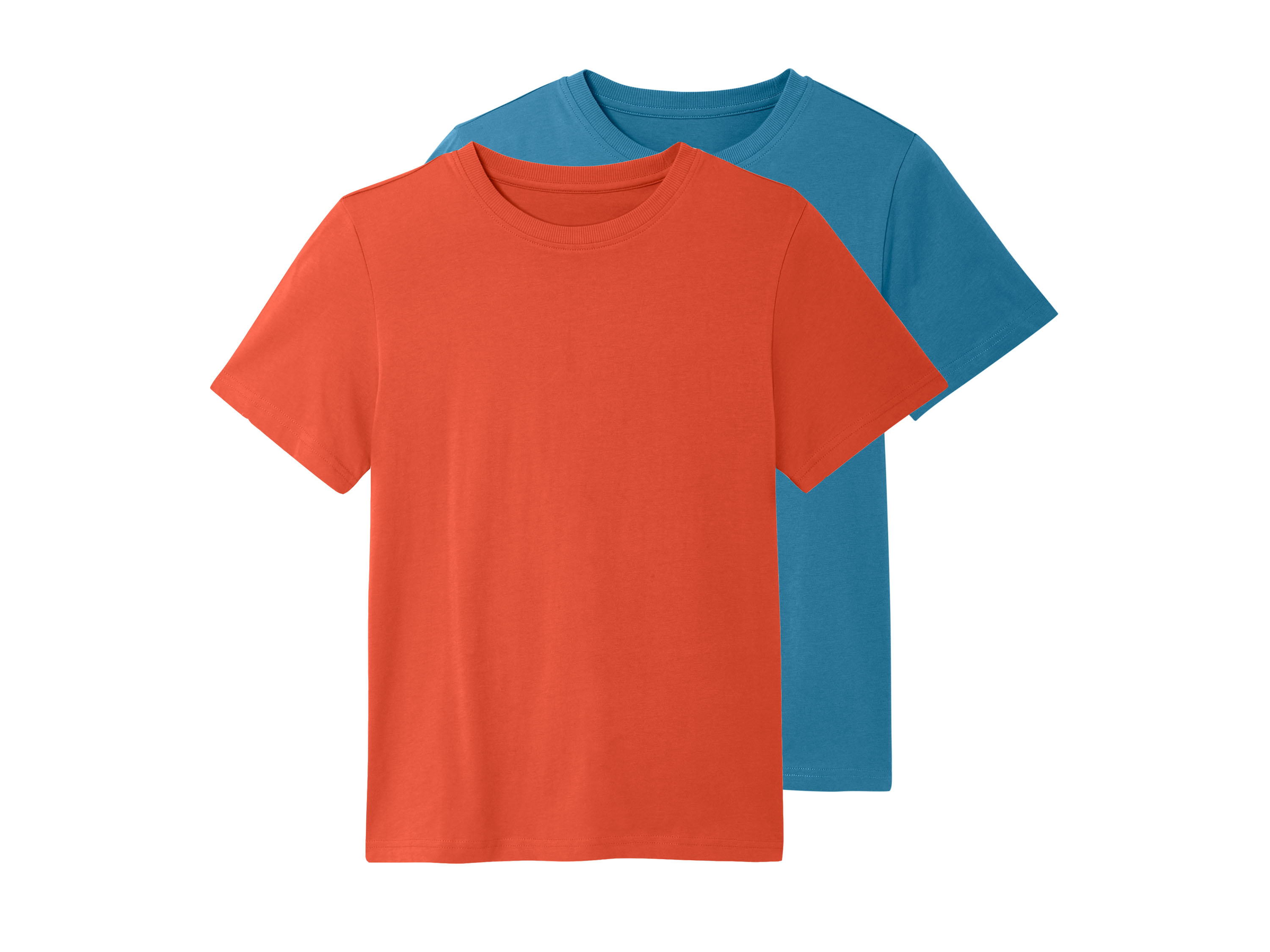 esmara T-shirty dziecięce z bawełny, 2 sztuki Granatowy/ pomarańczowy, 146/152