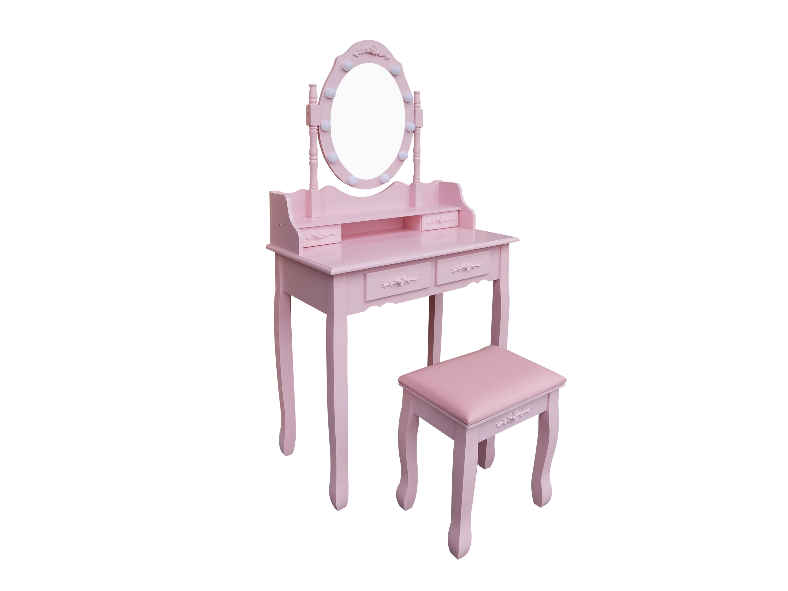 Home Deluxe Toaletka Rosy z oświetleniem LED Różowy
