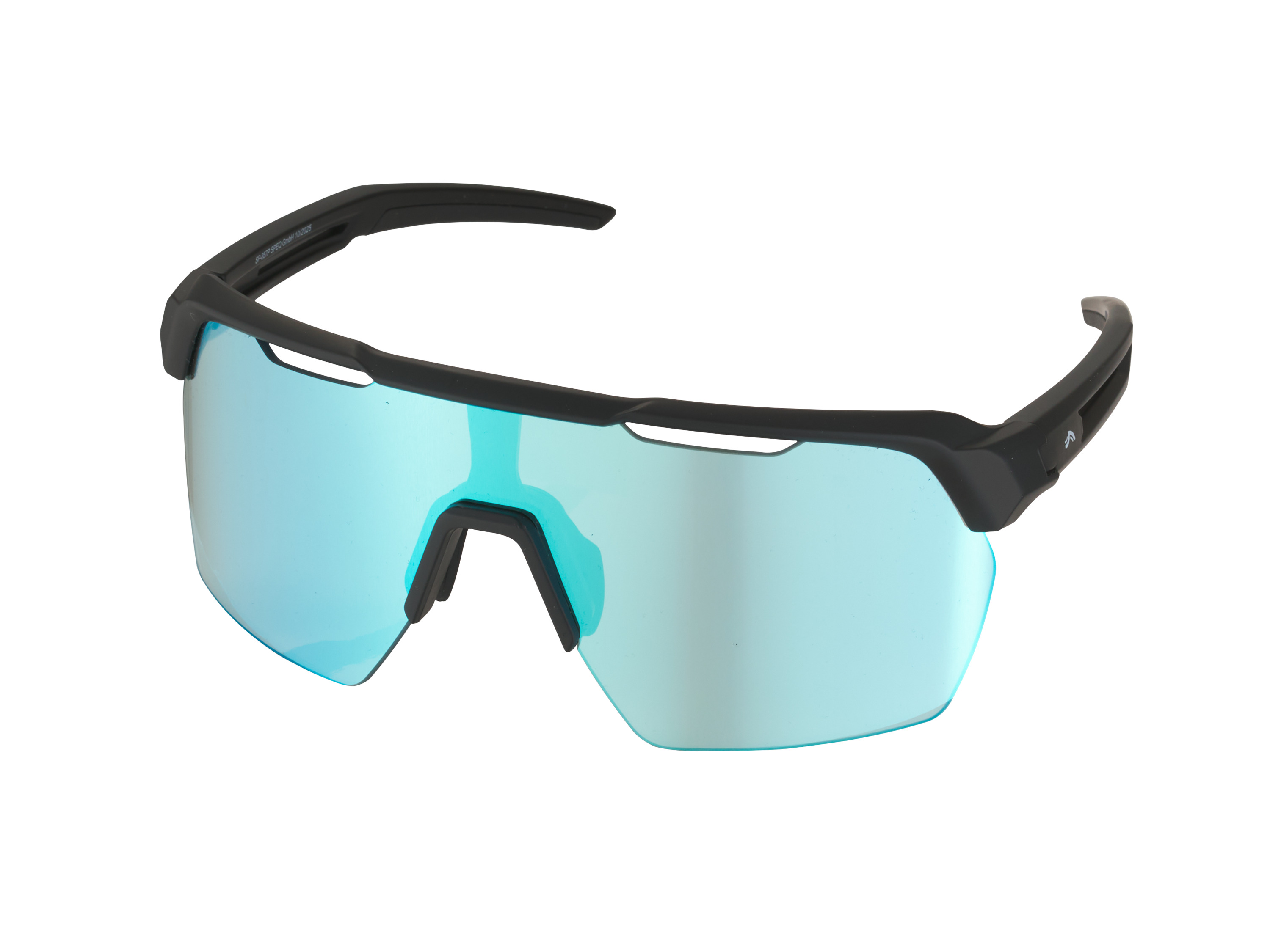 Crivit Okulary sportowe Pół ramki, Czarny/ niebieski