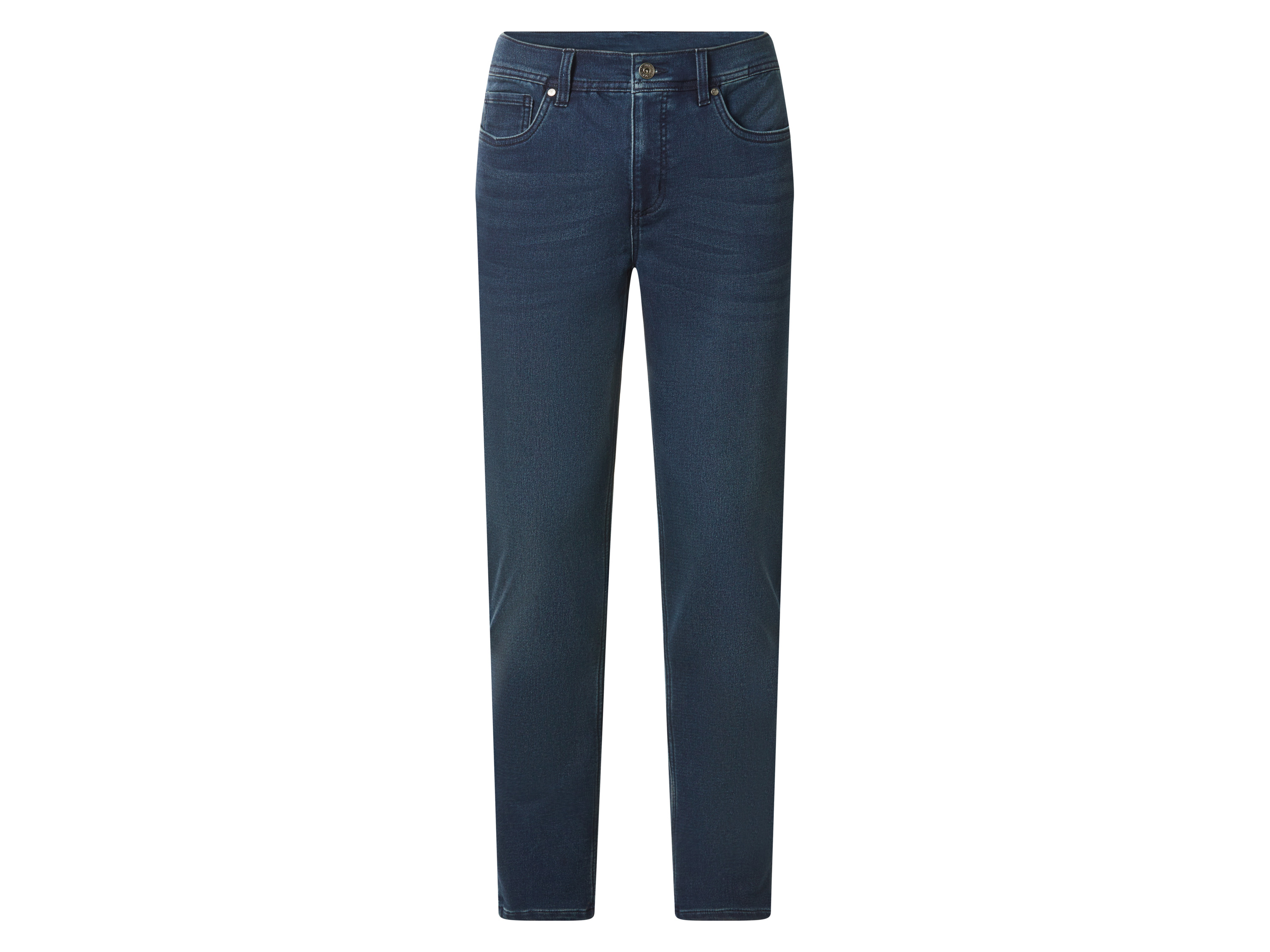 esmara Men Spodnie dresowe męskie straight fit o wyglądzie jeansów Ciemnoniebieski, 50 34/32