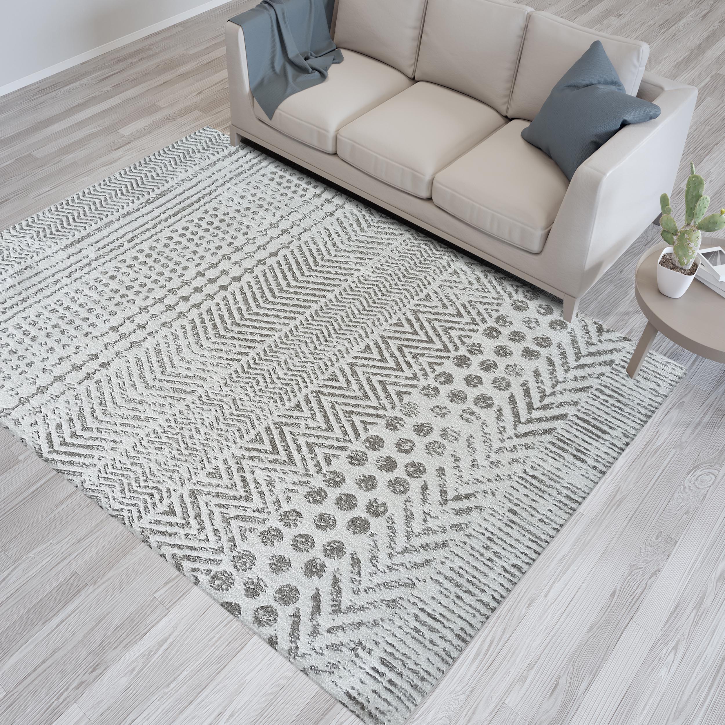 Dywan - 60 x 100 cm - Kremowy - Nowoczesny - Dywanopol