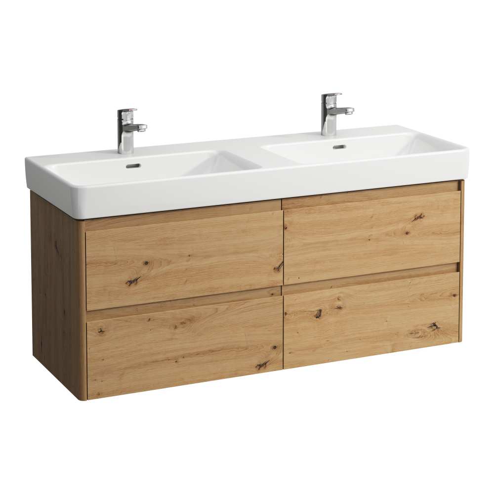 Darmowa Dostawa - Szafka 127x44.5x51.5 cm podumywalkowa wisząca dąb Laufen Base 2.0 H4113341082671