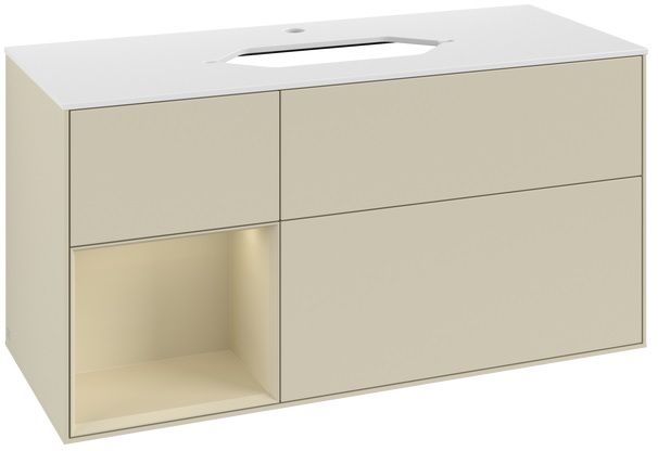 Darmowa Dostawa - Szafka 120x50.1x60.3 cm podumywalkowa wisząca biała-dąb Villeroy & Boch Finion F291PCGF