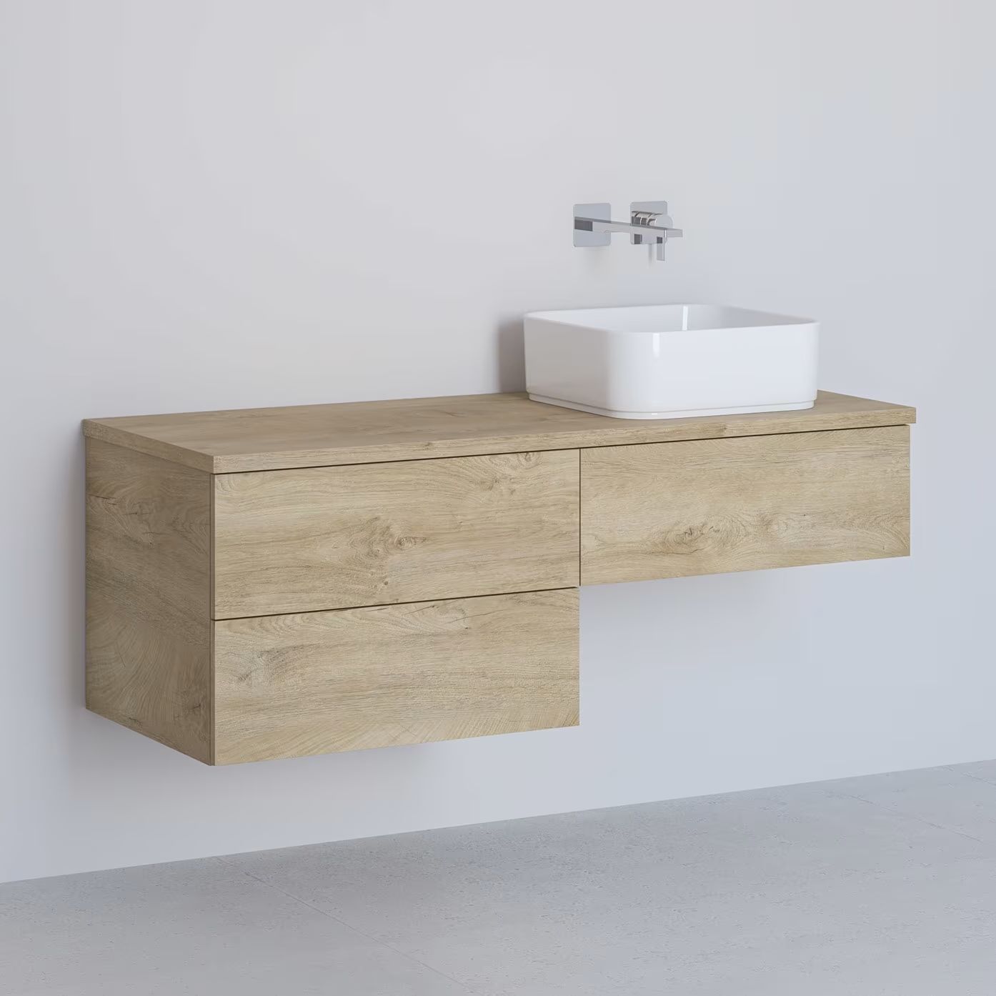 Darmowa Dostawa - Szafka z blatem 121x48.7x44.5 cm podumywalkowa wisząca dąb Kronenbach Cube KBWTKOWTL1213GH