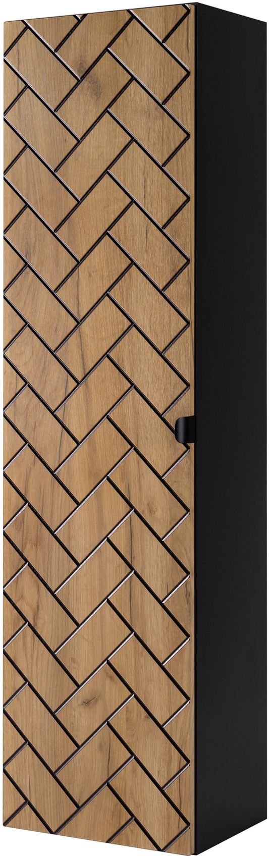 Darmowa Dostawa - Szafka 35x27x136 cm boczna wisząca czarna-dąb Rodan Trend 5906154450898