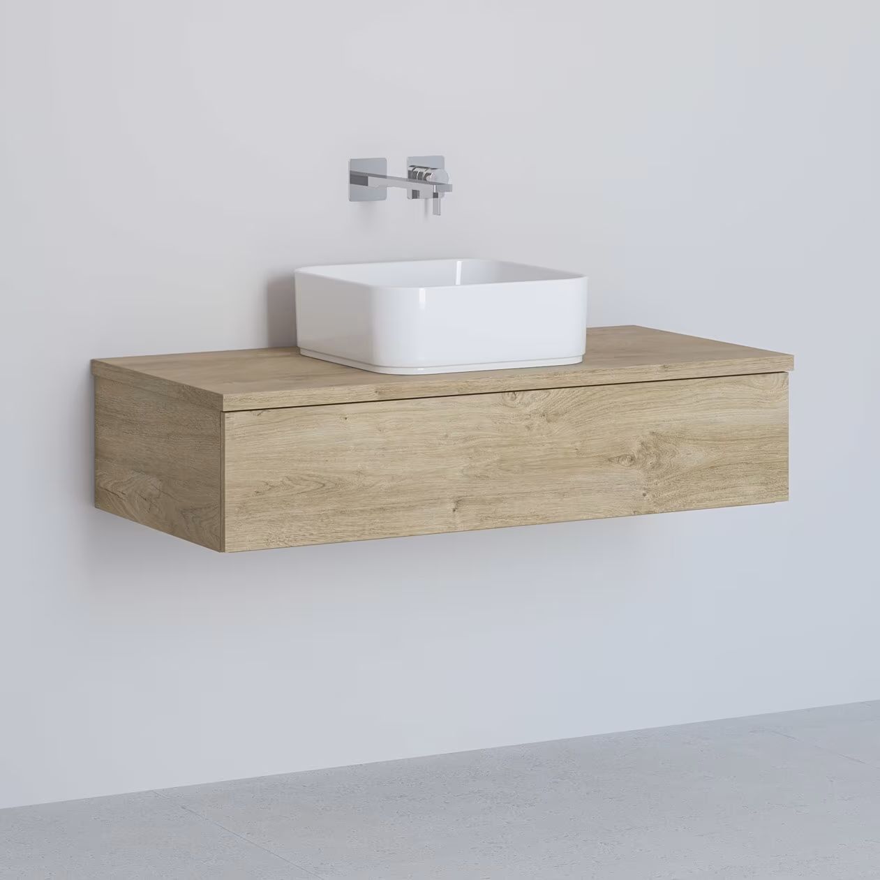 Darmowa Dostawa - Szafka z blatem 101x48.7x23.5 cm podumywalkowa wisząca dąb Kronenbach Cube KBWTKOWTL1011GH