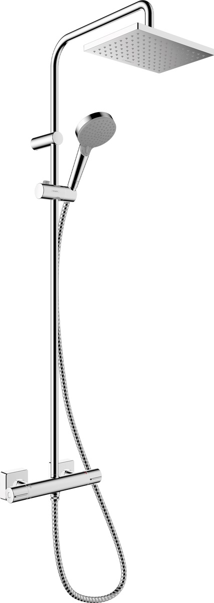 Darmowa Dostawa - Zestaw prysznicowy ścienny termostatyczny z deszczownicą chrom Hansgrohe Vernis Shape 26097000