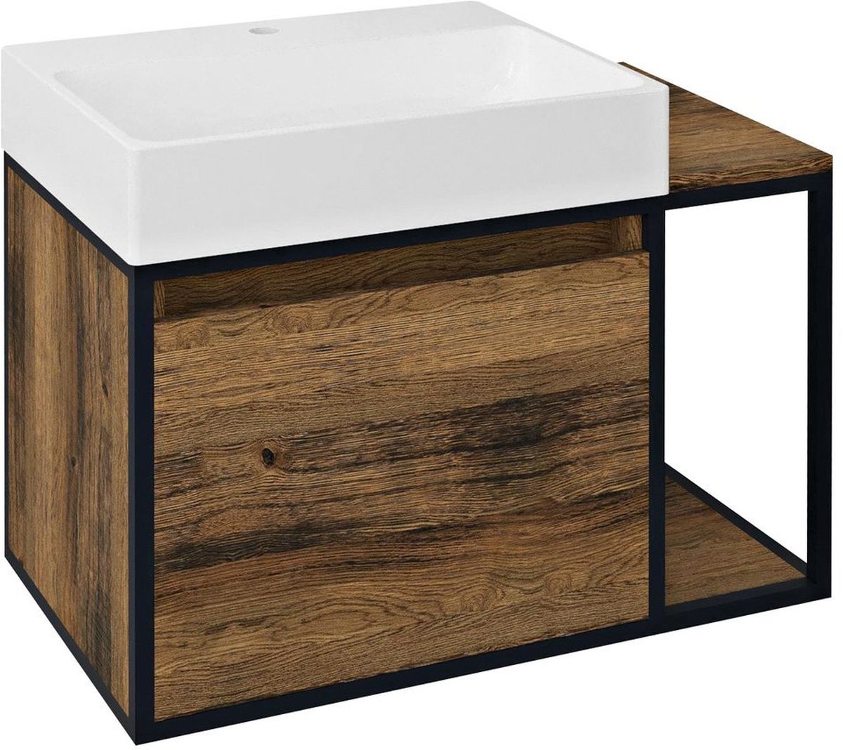 Darmowa Dostawa - Szafka 80x46.5x49.5 cm podumywalkowa wisząca czarny Sapho Skara CG0031919