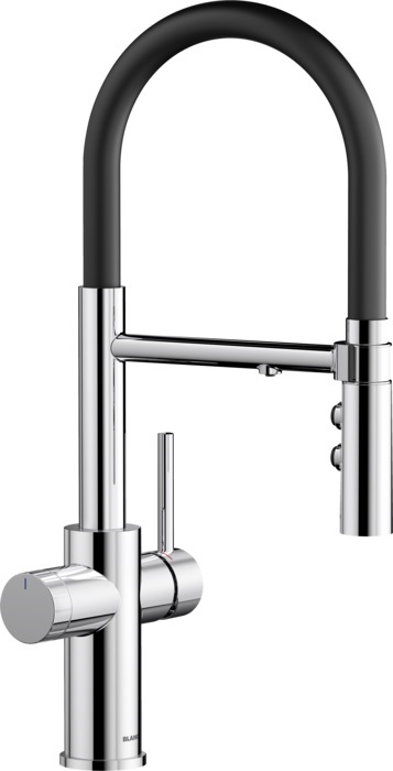Darmowa Dostawa - Bateria kuchenna stojąca chrom-czarna Blanco Catris-S 526705