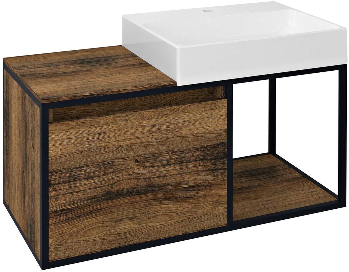 Darmowa Dostawa - Szafka 100x46.5x49.5 cm podumywalkowa wisząca czarny Sapho Skara CG0041919